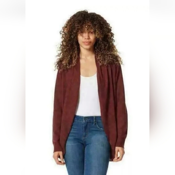 Ella Moss Burgundy Open Front "Karla" Cardigan Sweater - Picture 1 of 10